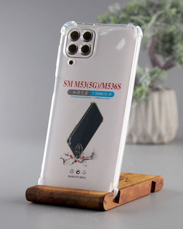 Силиконовый чехол WS SHOCKPROOF для Samsung M53 прозрачный