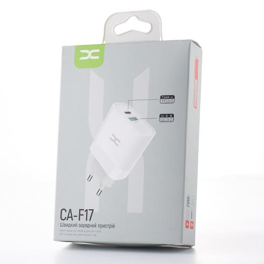 Сетевое зарядное устройство (Адаптер) DC PD+QC3.0/ 20W Fast Charger (CA-F17) белый