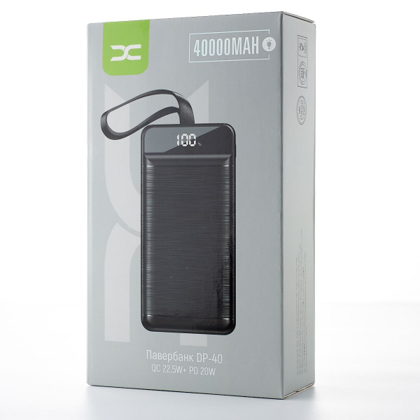 АКБ PowerBank DC DP-40 (40000 mAh) QC22.5W/PD20W черный