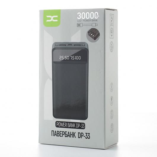 АКБ PowerBank DC DP-33 (30000 mAh) w/cable micro, type-c, lightning черный