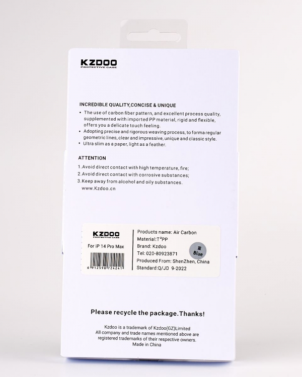 Карбоновый чехол K-DOO Air Carbon (UltraSlim 0.45mm) для iPhone 13 Pro Max синий