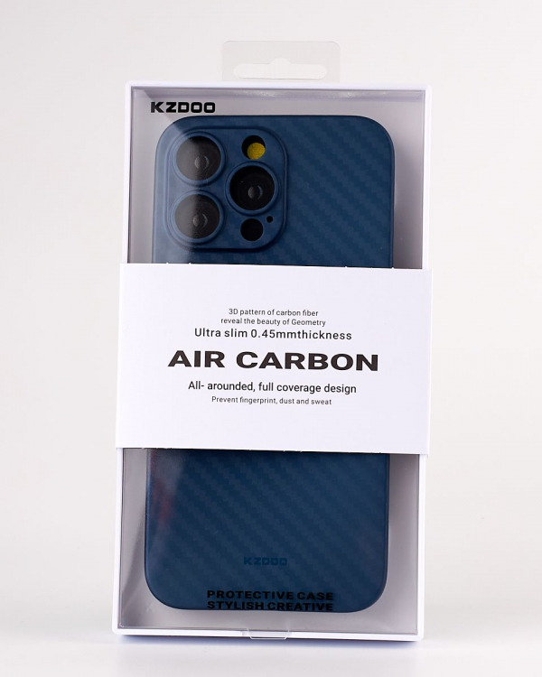 Карбоновый чехол K-DOO Air Carbon (UltraSlim 0.45mm) для iPhone 13 Pro Max синий