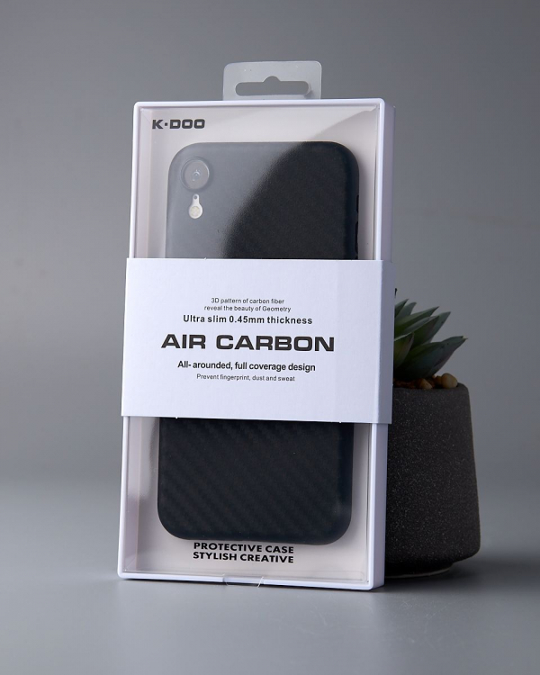 Карбоновый чехол K-DOO Air Carbon (UltraSlim 0.45mm) для iPhone XR черный