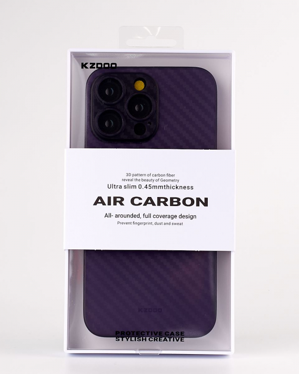 Карбоновый чехол K-DOO Air Carbon (UltraSlim 0.45mm) для iPhone 14 Pro темно-фиолетовый