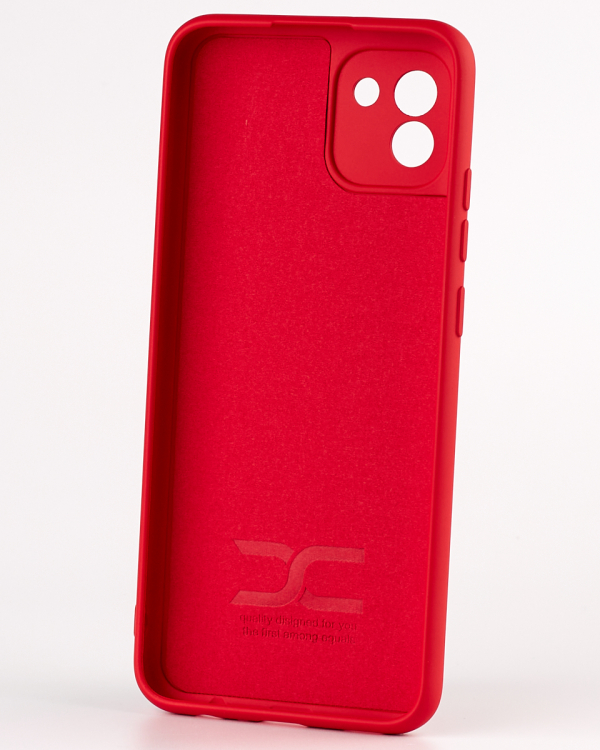 Силиконовый чехол SOFT Silicone Case для Samsung A03 (ТРИЗУБ) красный