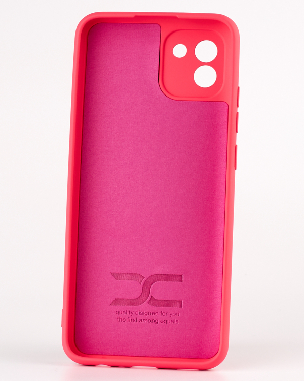 Силиконовый чехол SOFT Silicone Case для Samsung A03 (ТРИЗУБ) малиновый