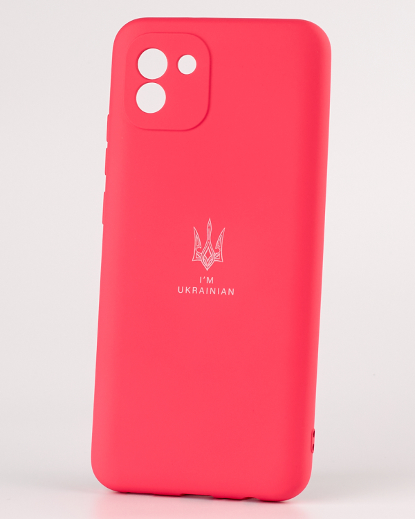Силиконовый чехол SOFT Silicone Case для Samsung A03 (ТРИЗУБ) малиновый