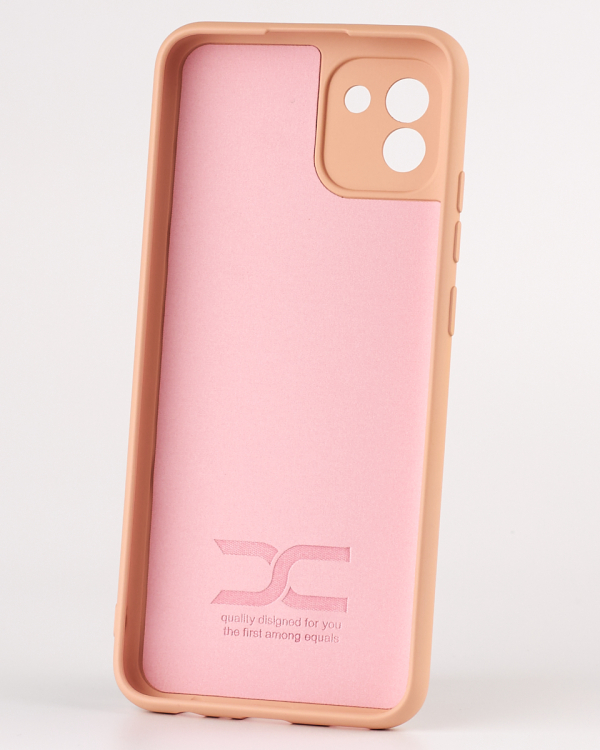 Силиконовый чехол SOFT Silicone Case для Samsung A03 (ТРИЗУБ) пудра
