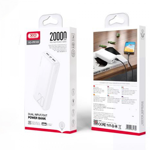 АКБ PowerBank XO PR183 (20000 mAh) белый