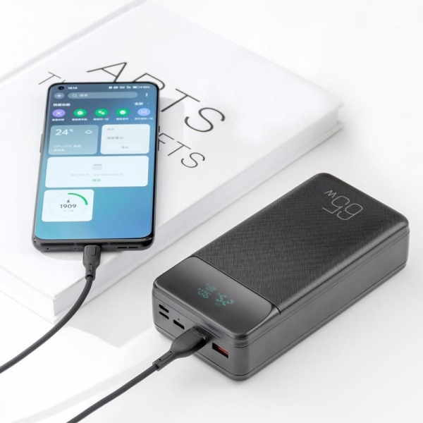 АКБ PowerBank XO PR201 (30000 mAh) QC22.5W/PD65W/Digital Display черный