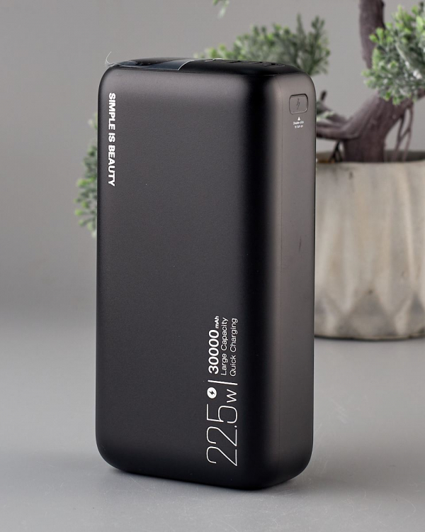 АКБ PowerBank XO PR200 (30000 mAh) QC22.5W/PD20W/Digital Display черный