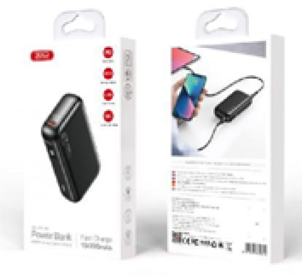 АКБ PowerBank XO PR190 (15000 mAh) QC22.5W/PD45W черный