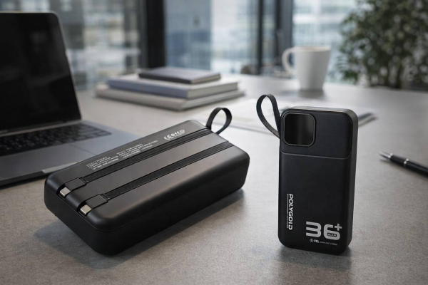 АКБ PowerBank Polygold PG-PW328 USB/2 PD/фонарь/LED дисплей/кабель 2в1(Type-C/Lightning) (36000mAh) черный