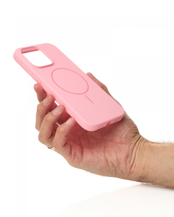 Чехол MagSafe Silicone Beats Case для iPhone 15 Pro pink
