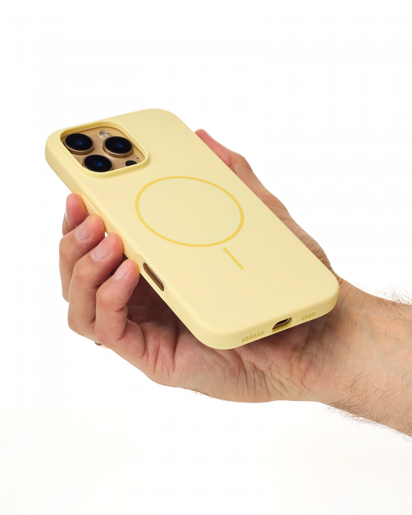 Силиконовый чехол Slim Ring Soft с поддержкой MagSafe для iPhone 16 Pro Max sunglow