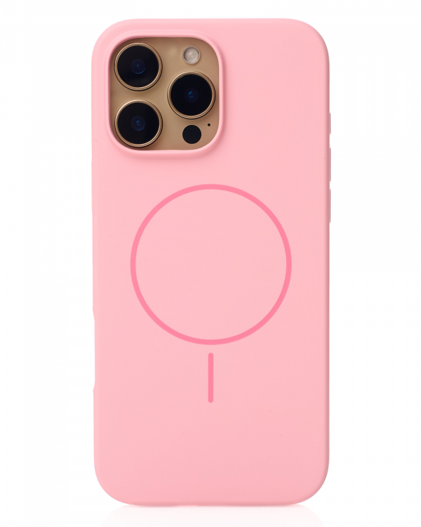 Силиконовый чехол Slim Ring Soft с поддержкой MagSafe для iPhone 16 Pro Max pink