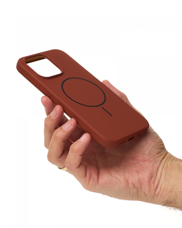 Силиконовый чехол Slim Ring Soft с поддержкой MagSafe для iPhone 14 Pro Max brown