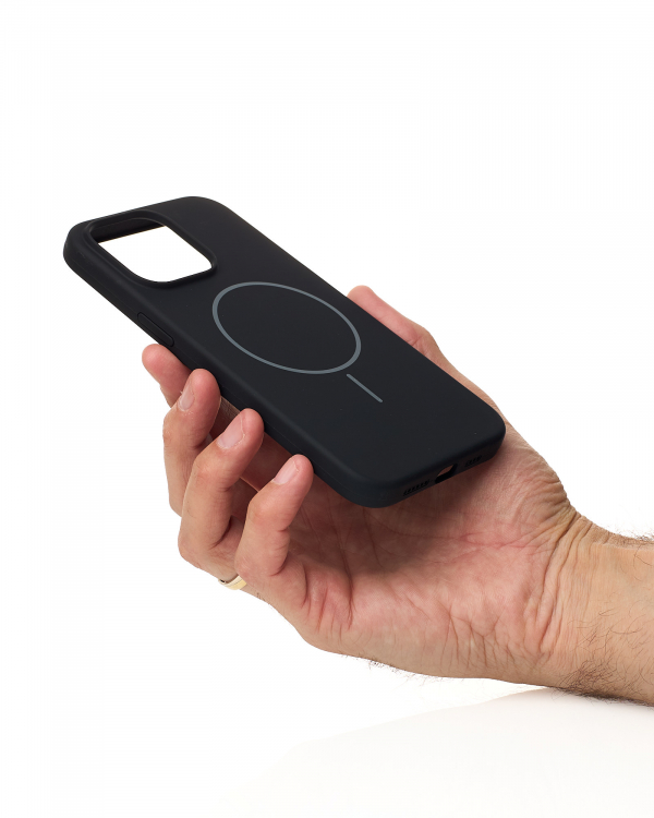Силиконовый чехол Slim Ring Soft с поддержкой MagSafe для iPhone 14 Pro Max black
