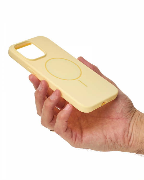 Силиконовый чехол Slim Ring Soft с поддержкой MagSafe для iPhone 14 Pro Max sunglow