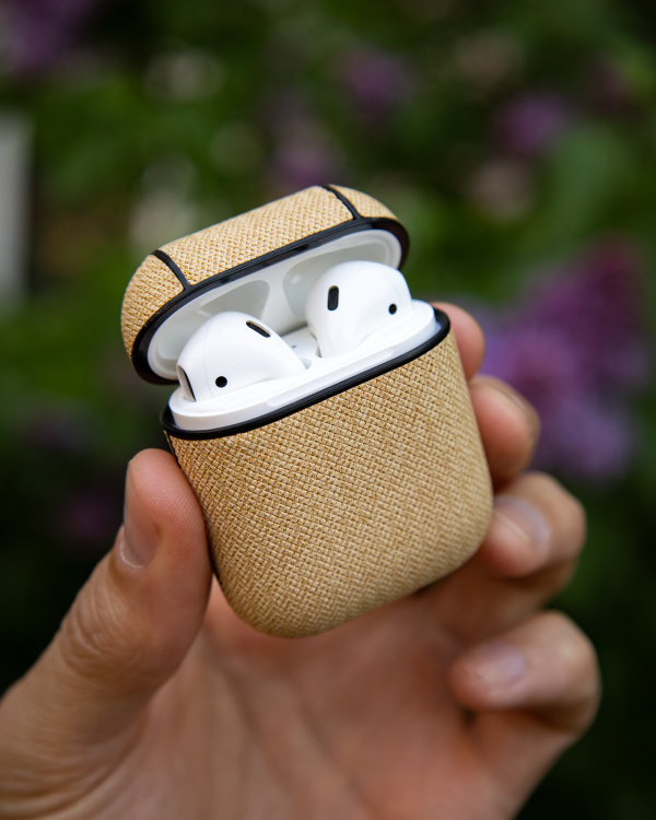 Чехол для Airpods 1/2 TEXTILE бежевый