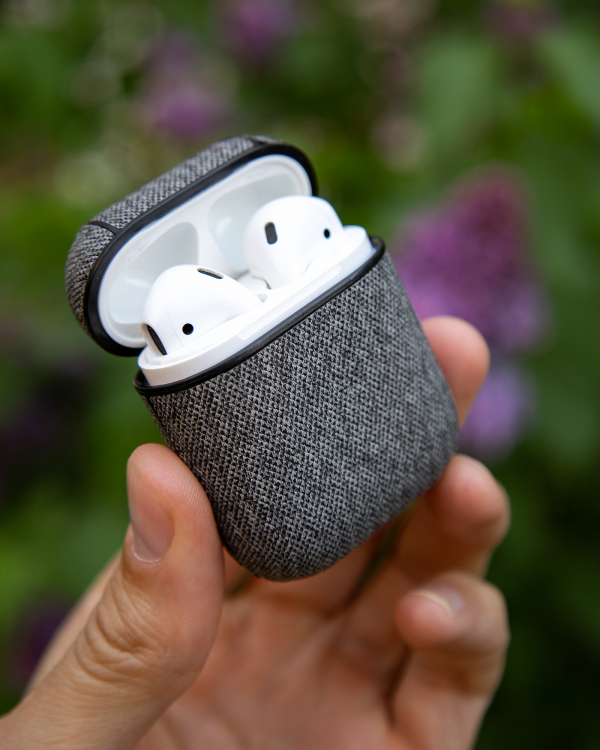 Чехол для Airpods 1/2 TEXTILE серый