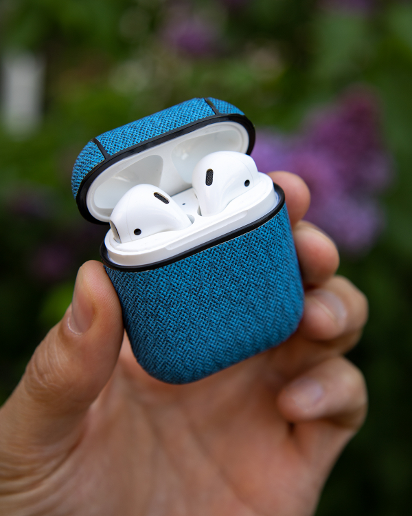 Чехол для Airpods 1/2 TEXTILE синий