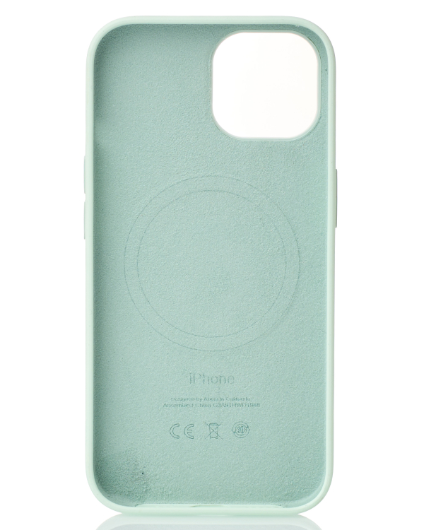 Силиконовый чехол Lux Colors с поддержкой MagSafe для iPhone 15 Soft Mint