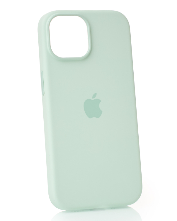 Силиконовый чехол Lux Colors с поддержкой MagSafe для iPhone 15 Soft Mint
