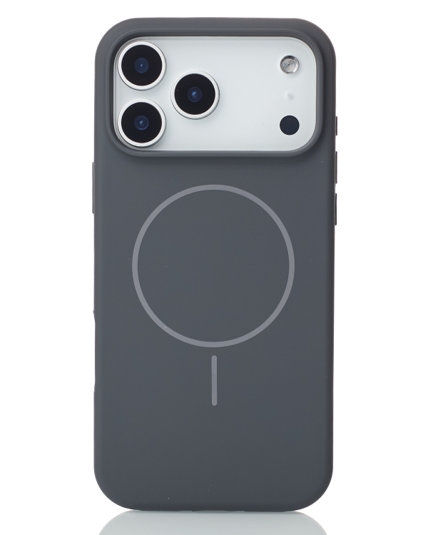 Силиконовый чехол Slim Ring Soft с поддержкой MagSafe для iPhone 17 Pro Max stone gray