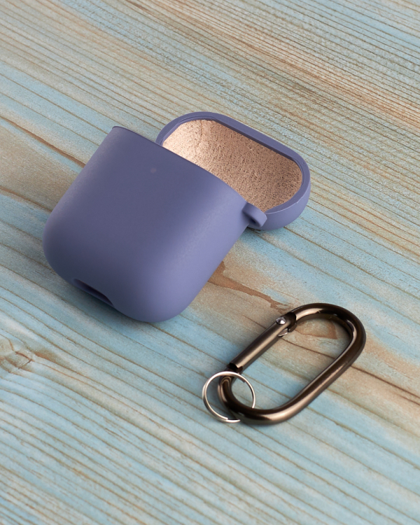 Чехол для Airpods 1/2 SOFT+Fiber grey lavender