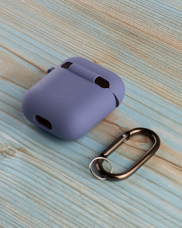 Чехол для Airpods 1/2 SOFT+Fiber grey lavender