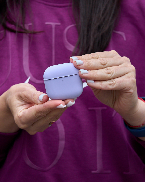 Чехол для Airpods 4 SOFT+Fiber ligth purple