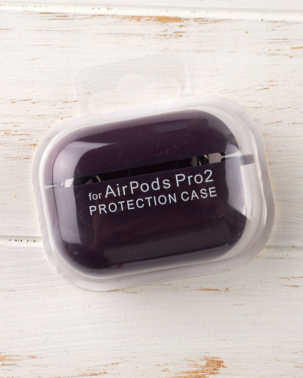 Чехол для Airpods Pro2 SOFT+Fiber темно-бордовый