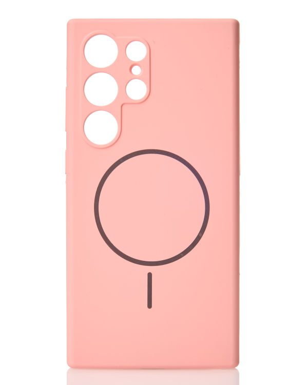 Силиконовый чехол Slim Ring Soft с поддержкой MagSafe для Samsung S24 Ultra pink
