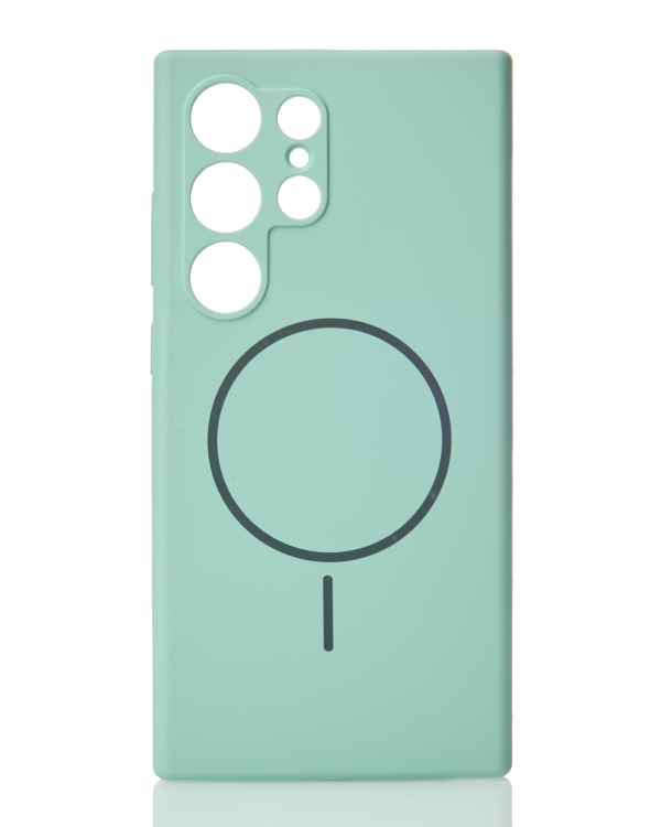 Силиконовый чехол Slim Ring Soft с поддержкой MagSafe для Samsung S24 Ultra succulent