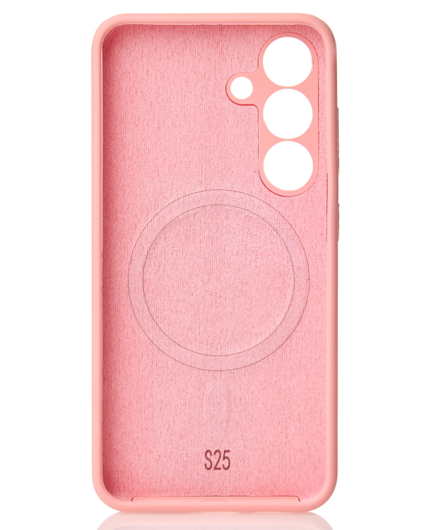 Силиконовый чехол Slim Ring Soft с поддержкой MagSafe для Samsung S25 pink