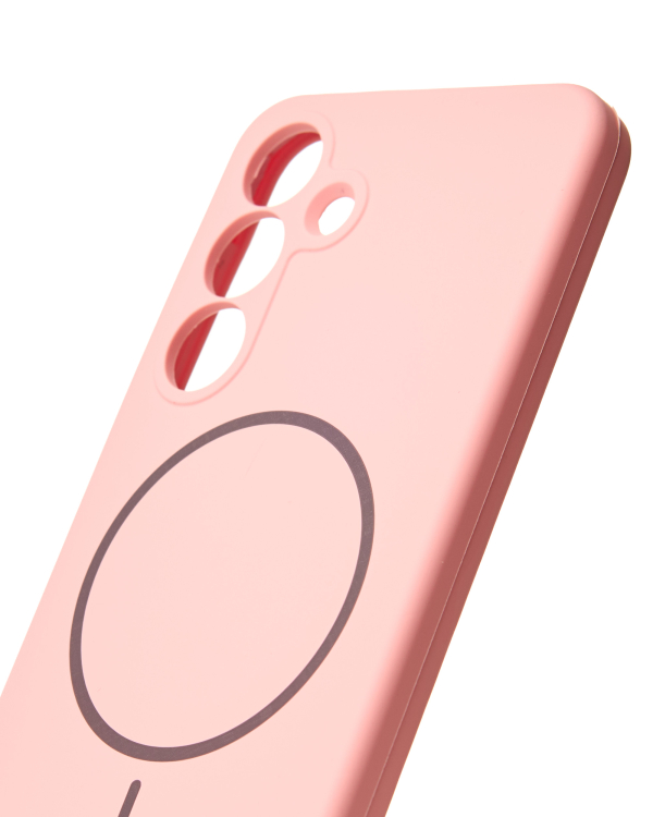 Силиконовый чехол Slim Ring Soft с поддержкой MagSafe для Samsung S25 pink