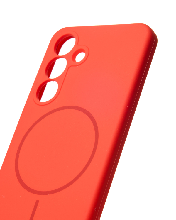 Силиконовый чехол Slim Ring Soft с поддержкой MagSafe для Samsung S25 red