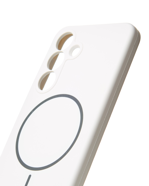 Силиконовый чехол Slim Ring Soft с поддержкой MagSafe для Samsung S25 white