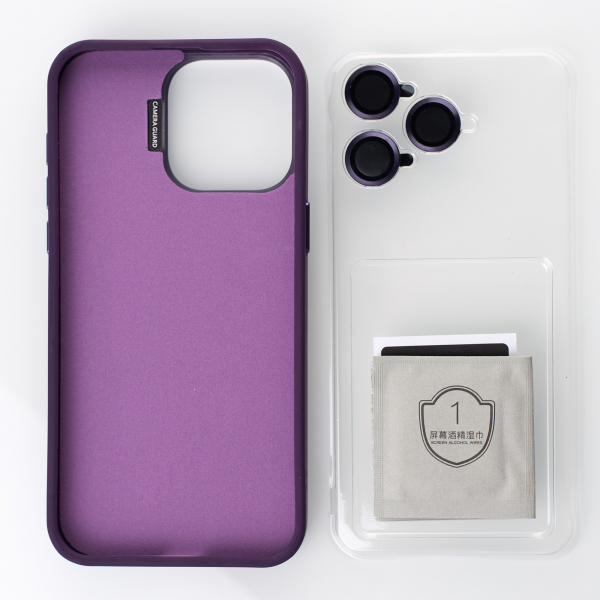 Чехол LEATHER CAMERA CASE с поддержкой MagSafe для iPhone 14 Pro темно-фиолетовый