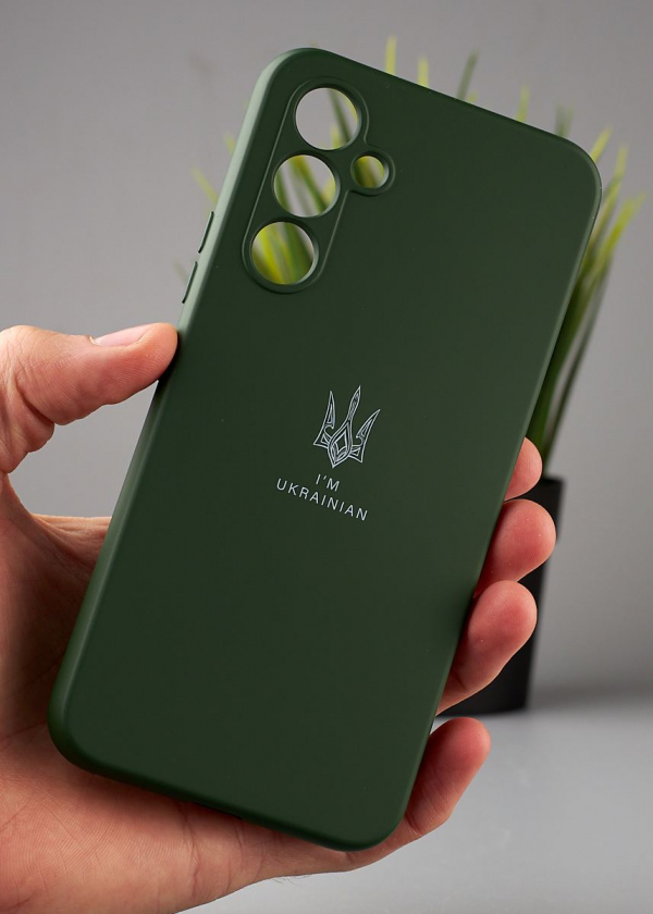 Силиконовый чехол Original pack SOFT для Samsung A54 5G (ТРИЗУБ) темно-зеленый