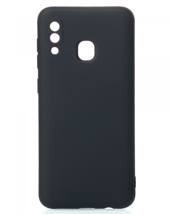 Силиконовый чехол SOFT Silicone Case для Samsung A20/ A30 HQ (без лого) черный