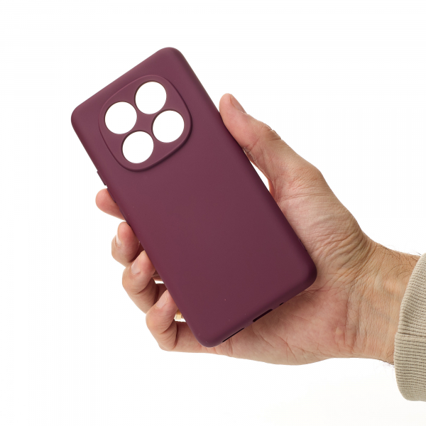 Силиконовый чехол SOFT Silicone Case для Xiaomi Redmi Note 14 Pro 5G (без лого) бордовый