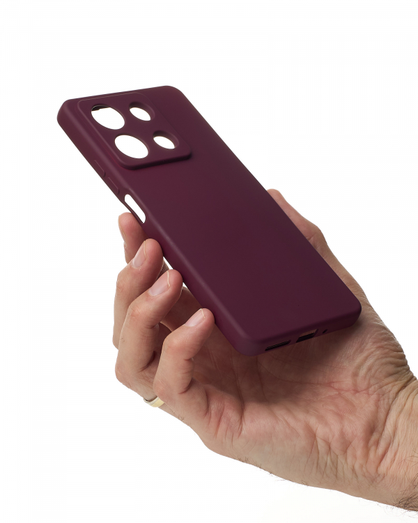 Силиконовый чехол SOFT Silicone Case для Xiaomi Redmi Note 13 5G (без лого) бордовый