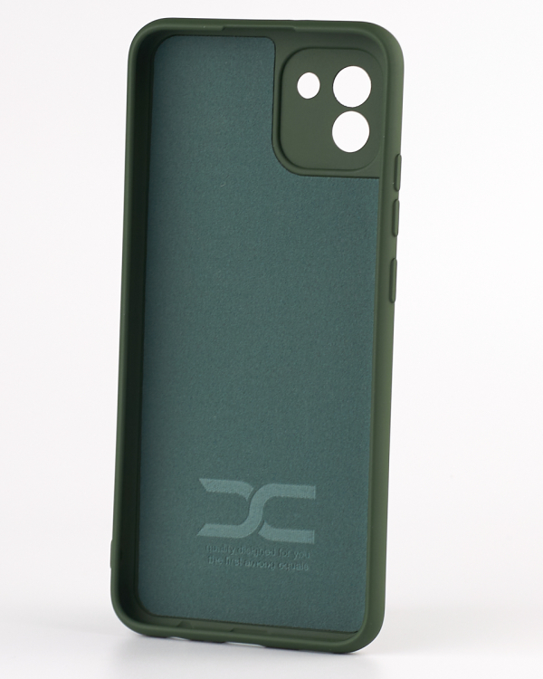 Силиконовый чехол SOFT Silicone Case для Samsung A03 (ТРИЗУБ) темно-зеленый