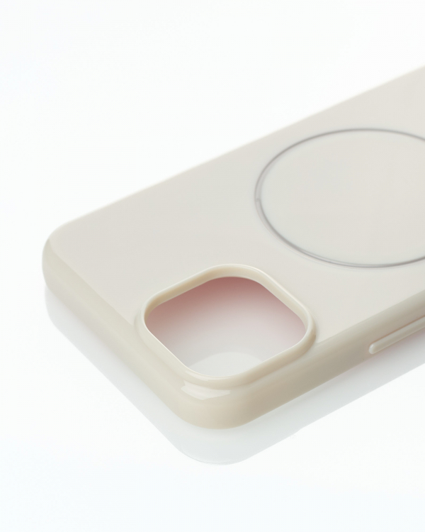 Силиконовый чехол Slim Ring Glamour с поддержкой MagSafe для iPhone 13/14 natural titanium