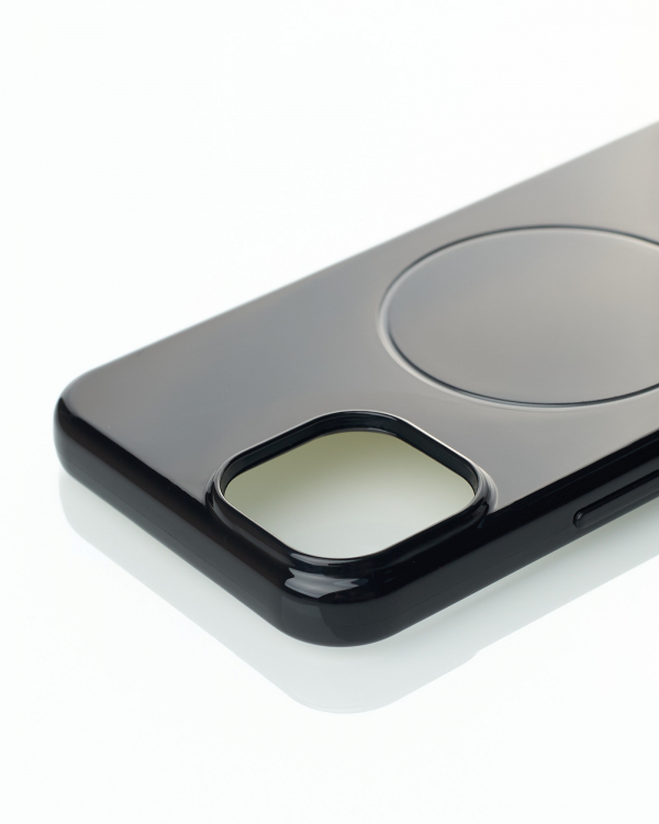 Силиконовый чехол Slim Ring Glamour с поддержкой MagSafe для iPhone 13/14 black