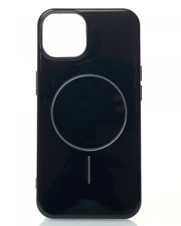 Силиконовый чехол Slim Ring Glamour с поддержкой MagSafe для iPhone 13/14 black