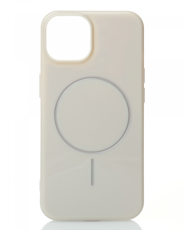 Силиконовый чехол Slim Ring Glamour с поддержкой MagSafe для iPhone 13/14 natural titanium