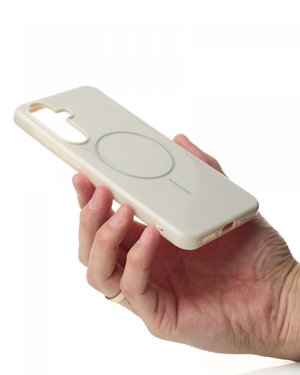 Чехол Glamour Case with MagSafe для Samsung A36 natural titanium